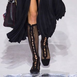 Dior naughty d mesh suede boots